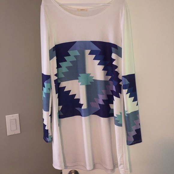 White Multi-Colored Dress - Picture 1 of 4